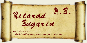 Milorad Bugarin vizit kartica